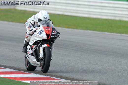2010-06-26 Misano 0605 Rio - Supersport - Free Practice - Alexander Lundh - Honda CBR600RR